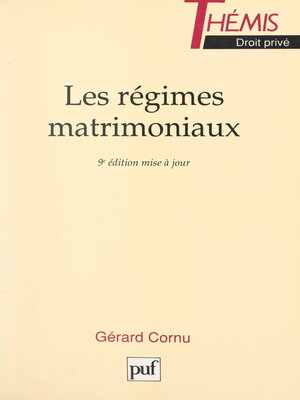 cover image of Les régimes matrimoniaux